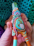 Load image into Gallery viewer, Jellyfish Water Blessing Kuripe with Turquoise, Ethiopian Opal, and Angel Aura Quartz
