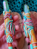 Load image into Gallery viewer, Jellyfish Water Blessing Kuripe with Turquoise, Ethiopian Opal, and Angel Aura Quartz