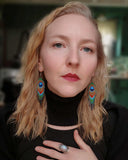 Load image into Gallery viewer, Peacock Aura Fringe Earrings