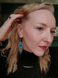 Load image into Gallery viewer, Peacock Aura Fringe Earrings