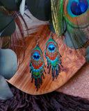 Load image into Gallery viewer, Peacock Aura Fringe Earrings