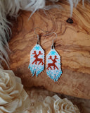 Load image into Gallery viewer, Winter Deer Fringe Earrings