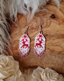 Load image into Gallery viewer, Winter Deer Fringe Earrings