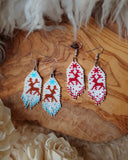 Load image into Gallery viewer, Winter Deer Fringe Earrings