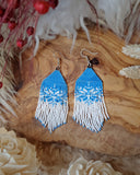 Load image into Gallery viewer, Snowflake Expression Fringe Earrings