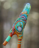 Load image into Gallery viewer, Jellyfish Water Blessing Kuripe with Turquoise, Ethiopian Opal, and Angel Aura Quartz