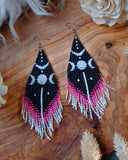 Load image into Gallery viewer, Triple Goddess Fringe Earrings