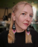 Load image into Gallery viewer, Triple Goddess Fringe Earrings