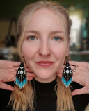 Load image into Gallery viewer, Triple Goddess Fringe Earrings