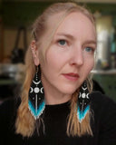 Load image into Gallery viewer, Triple Goddess Fringe Earrings