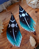 Load image into Gallery viewer, Triple Goddess Fringe Earrings