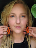 Load image into Gallery viewer, Monarch Micro-Beaded Earrings