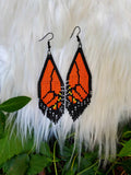 Load image into Gallery viewer, Monarch Micro-Beaded Earrings