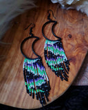 Load image into Gallery viewer, Aurora Nightsky Fringe Earrings