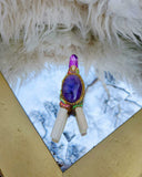 Load image into Gallery viewer, Amethyst Initiation of The Flying Serpent Kuripe with Amethyst and Ethiopian Opal