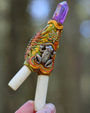 Load image into Gallery viewer, Amethyst Initiation of The Flying Serpent Kuripe with Amethyst and Ethiopian Opal
