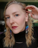 Load image into Gallery viewer, Forest Night Fringe Earrings