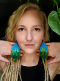 Load image into Gallery viewer, Tree Forest Beaded Earrings