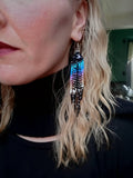 Load image into Gallery viewer, Forest Night Fringe Earrings