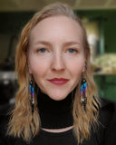 Load image into Gallery viewer, Forest Night Fringe Earrings