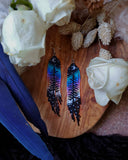 Load image into Gallery viewer, Forest Night Fringe Earrings