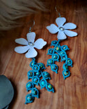 Load image into Gallery viewer, Pure Floral Energy Earrings: Malachite and Turquoise