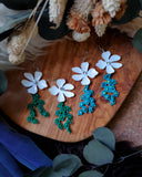Load image into Gallery viewer, Pure Floral Energy Earrings: Malachite and Turquoise