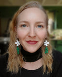 Load image into Gallery viewer, Pure Floral Energy Earrings: Malachite and Turquoise
