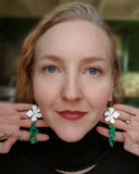 Load image into Gallery viewer, Pure Floral Energy Earrings: Malachite and Turquoise