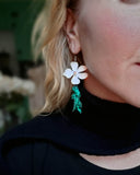 Load image into Gallery viewer, Pure Floral Energy Earrings: Malachite and Turquoise