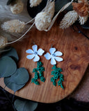 Load image into Gallery viewer, Pure Floral Energy Earrings: Malachite and Turquoise