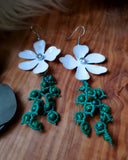 Load image into Gallery viewer, Pure Floral Energy Earrings: Malachite and Turquoise