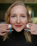 Load image into Gallery viewer, Pure Floral Energy Earrings: Malachite and Turquoise