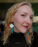 Load image into Gallery viewer, Pure Floral Energy Earrings: Malachite and Turquoise