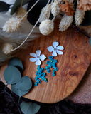 Load image into Gallery viewer, Pure Floral Energy Earrings: Malachite and Turquoise