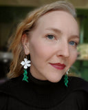 Load image into Gallery viewer, Pure Floral Energy Earrings: Malachite and Turquoise