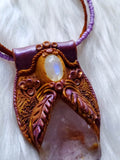 Load image into Gallery viewer, Amethyst and Rainbow Moonstone Necklace