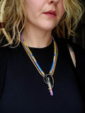 Load image into Gallery viewer, Titanium Aura Quartz and Seed Bead Necklace