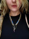 Load image into Gallery viewer, Titanium Aura Quartz and Seed Bead Necklace