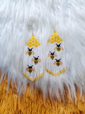 Load image into Gallery viewer, Bee Totem Beaded Earrings