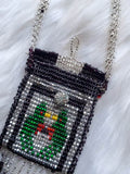 Load image into Gallery viewer, Quetzal Bird Seed Bead Medicine Bag Necklace