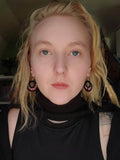 Load image into Gallery viewer, Black and Pink Beaded Cloth Earrings