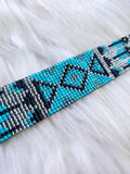 Load image into Gallery viewer, Blue, Grey, and Black Beaded Bracelet