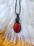 Load image into Gallery viewer, Carnelian and Snowflake Obsidian Wire Wrapped Necklace