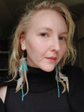 Load image into Gallery viewer, Macaw and Rooster Feather Earrings