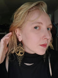 Load image into Gallery viewer, Gold Tree of Life Beaded Earrings