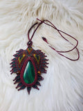 Load image into Gallery viewer, Malachite Macrame Necklace