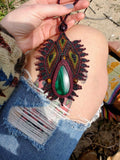 Load image into Gallery viewer, Malachite Macrame Necklace