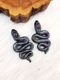 Load image into Gallery viewer, Amethyst Kundalini Serpent Earrings