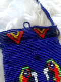 Load image into Gallery viewer, Indigo Macaw Totem Beaded Medicine Bag